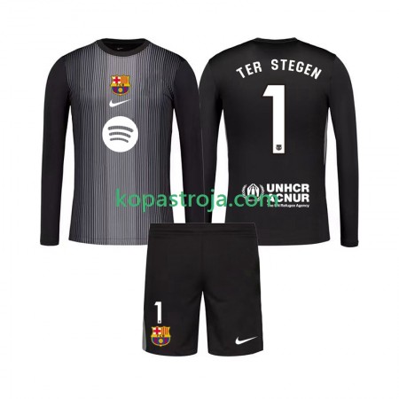 Billiga Fotbollströjor FC Barcelona Ter Stegen 1 Målvakt Barn Tredje tröja 2025/26 Långärmad